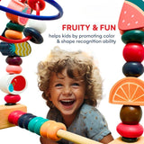 Jucarie din Lemn Montessori, Vivimall, Labirint Motricitate cu Abac si Animalute, Rollercoaster pentru Copii, Educativ, Dezvoltarea Abilitatilor Motorii, Numaratoare, 22x17x15 cm, Multicolor - vivimall.ro