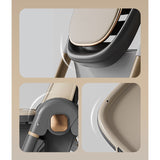 Scaun de Masa pentru Bebelusi si Copii, Flippy, 2 Tavite si Husa Detasabile, Multifuncțional, Stabil, Centura de Siguranta, Inaltime Ajustabila, Spatar Reglabil Moale, Cos de Depozitare, 100x50x80cm, de la 6 Luni, Crem - vivimall.ro