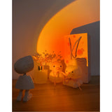 Lampa Led Cu Proiectie Apus De Soare Robotel Cu Cap Magnetic, Inaltime 13 Cm, Pentru Dormitor, Camera Zi, Conectare Pe Usb, Rotire 360 Grade - vivimall.ro
