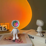 Lampa Led Cu Proiectie Apus De Soare Robotel Cu Cap Magnetic, Inaltime 13 Cm, Pentru Dormitor, Camera Zi, Conectare Pe Usb, Rotire 360 Grade - vivimall.ro