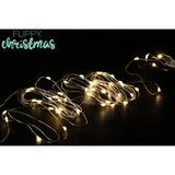 Instalatie Craciun, Liniara, 1 m, Baterii, 10 LED-uri, Alb Cald, Fir Cupru, Interior/Exterior, Vivimall - vivimall.ro