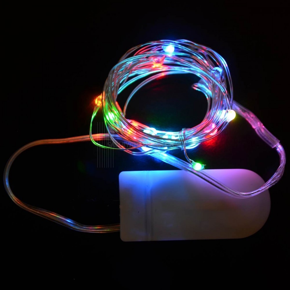 Instalatie Craciun, 1 metru, 10 LED-uri, Multicolor, cu baterii, fir aliaj zinc, liniar, interior/exterior, Vivimall - vivimall.ro