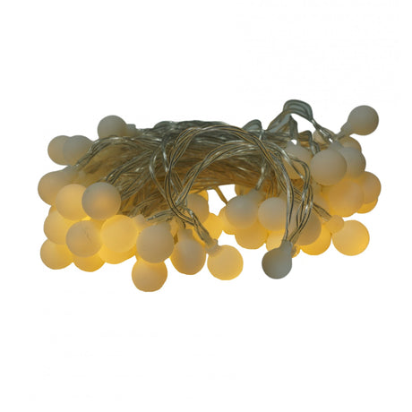 Instalatie Craciun, 10 m, 80 de LED-uri, alb-cald, model cu stelute, liniara, cu baterie, interior/exterior, Vivimall - vivimall.ro