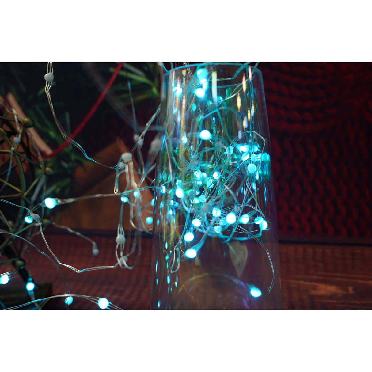 Instalatie Craciun, 10 metri, 100 LED-uri, telecomanda 32 de functii, multicolor RBG, fir cupru, USB, interior, Vivimall - vivimall.ro