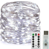 Instalatie Craciun, 10 metri, 100 LED-uri, USB, Telecomanda cu 8 functii, alb rece, Vivimall - vivimall.ro