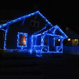 Instalatie Craciun, 100 m, 1000 Led-uri ,Liniara, Albastru, 8 jocuri de lumini, Transformator cu telecomanda, Interconectabila, Prelungitor 3 m inclus, Fir Transparent, Vivimall - vivimall.ro