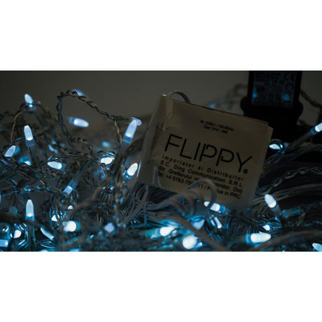 Instalatie Craciun, 11 m, 360 Led-uri ,Franjuri, Alb rece, Flash, Transformator cu telecomanda, Interconectabila, Prelungitor 3 m inclus, Fir Negru, Vivimall - vivimall.ro