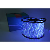 Instalatie Craciun, 12 m, 288 Led-uri, Furtun Luminos, Alb rece/ Albastru, Transformator, Sectionabila, 220 V, Vivimall - vivimall.ro