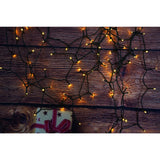 Instalatie Craciun, 12 metri, 100 de LED-uri, alb cald, cu energie solara, fir de cupru, liniar, interior/exterior, Vivimall - vivimall.ro