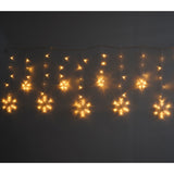 Instalatie Craciun, 138 LED-uri, tip perdea, cu fulgi de nea, alb-cald, 2.5 m, interior/exterior, Vivimall - vivimall.ro