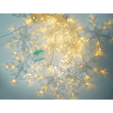 Instalatie Craciun, 138 LED-uri, tip perdea, cu fulgi de nea, alb-cald, 2.5 m, interior/exterior, Vivimall - vivimall.ro