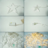 Instalatie Craciun, 138 LED-uri, tip perdea, cu stelute, alb-cald, 2.5 m, interior/exterior, Vivimall - vivimall.ro