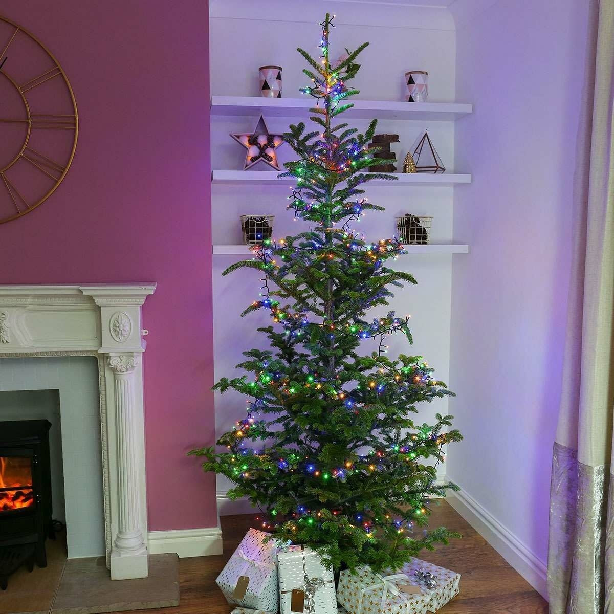 Instalatie Craciun, 15 m, 150 Led-uri ,Liniara, Rosu/Albastru/Rosu/Verde, Flash, Transformator cu telecomanda, Interconectabila, Prelungitor 5 m inclus, Fir Verde, Flippy - vivimall.ro