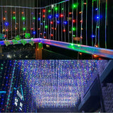 Instalatie Craciun, 15 m, 429 Led-uri ,Franjuri, Multicolor, Flash, Transformator cu telecomanda, Interconectabila, Prelungitor 5 m inclus, Fir Transparent, Vivimall - vivimall.ro