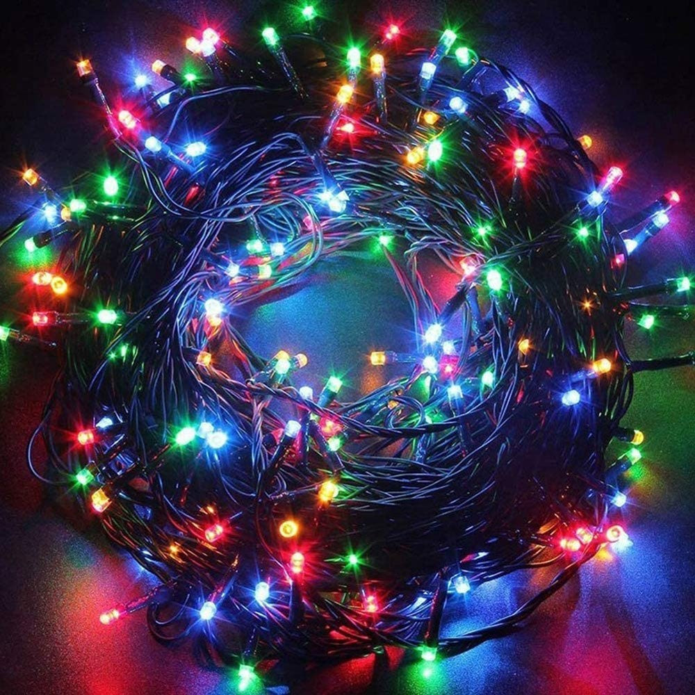 Instalatie Craciun, 15 m, 429 Led-uri ,Franjuri, Multicolor, Flash, Transformator, Interconectabila, Prelungitor 3 m inclus, Fir Transparent, Vivimall - vivimall.ro