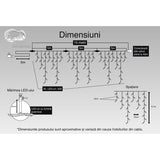 Instalatie Craciun, 15 m, 429 Led-uri ,Franjuri, Rosu / Verde/ Albastru, Flash, Transformator cu telecomanda, Interconectabila, Prelungitor 5 m inclus, Fir Transparent, Flippy - vivimall.ro