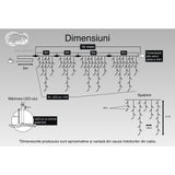 Instalatie Craciun, 16 M, 478 Led-Uri,Franjuri, Alb Cald, Flash, Transformator Cu Telecomanda, Interconectabila, Prelungitor 3 M Inclus, Fir