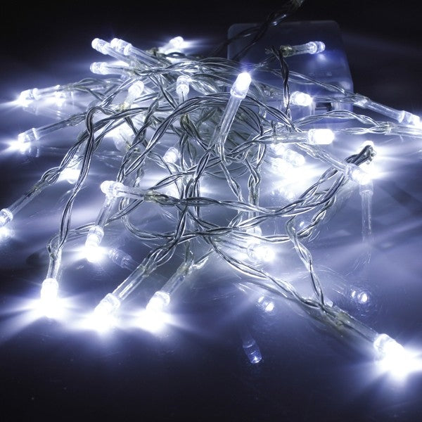 Instalatie Craciun, 160 M, 3840 Led-Uri,Franjuri, Alb Rece, Flash, Alimentator, Interconectabila, Prelungitor 6.5 M Inclus, Fir Cauciucat, 220V