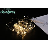 Instalatie Craciun, Liniara, 2 m, Baterii, 20 LED-uri, Alb Cald, Fir Cupru, Interior/Exterior, Vivimall - vivimall.ro
