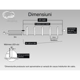 Instalatie Craciun, 20 M, 200 Led-Uri,Liniara, Alb Rece, 8 Jocuri De Lumini, Transformator, Interconectabila, Prelungitor 5 M Inclus, Fir