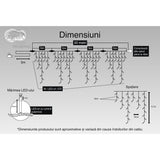 Instalatie Craciun, 20 M, 572 Led-Uri,Franjuri, Rece, Flash, Transformator Cu Telecomanda, Interconectabila, Prelungitor 3 M Inclus, Fir