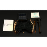 Instalatie Craciun, 20 metri, 200 de LED-uri, alb cald, cu energie solara, fir de cupru, liniar, interior/exterior, Vivimall - vivimall.ro