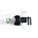 Instalatie Craciun, 20 metri, 200 de LED-uri, Alb Rece, cu energie solara, fir de cupru, liniar, interior/exterior, Vivimall - vivimall.ro