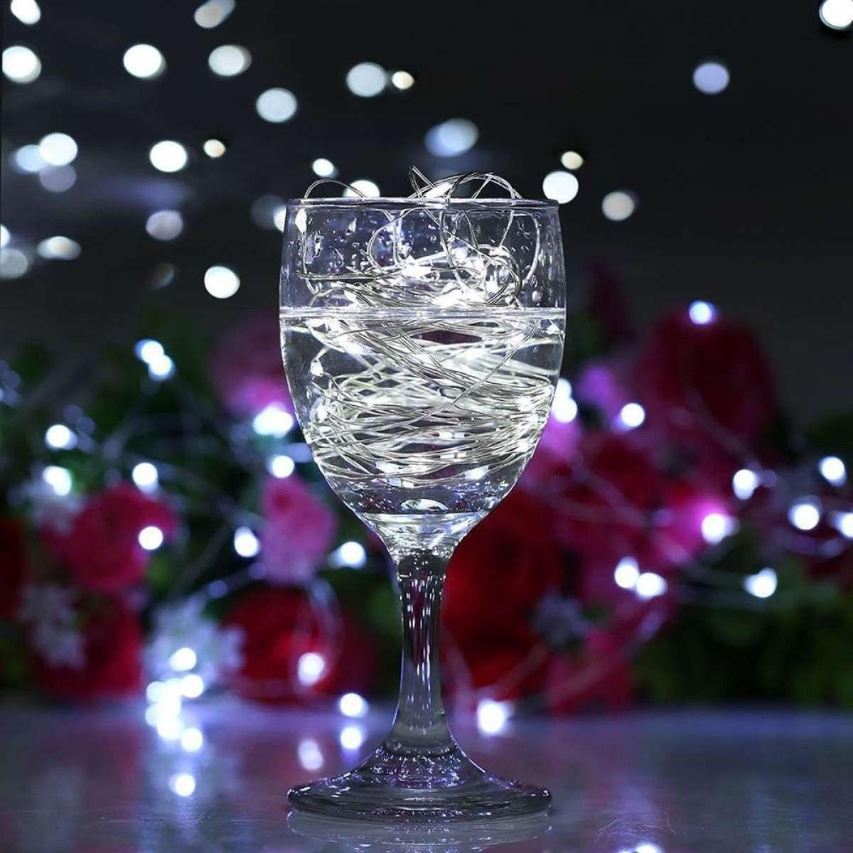 Instalatie de Craciun, Vivimall, Decoratiune de Craciun, 200 Beculete LED, cu Baterii si Telecomanda, cu 8 Functii, Lungime 20 m, Alb rece - vivimall.ro