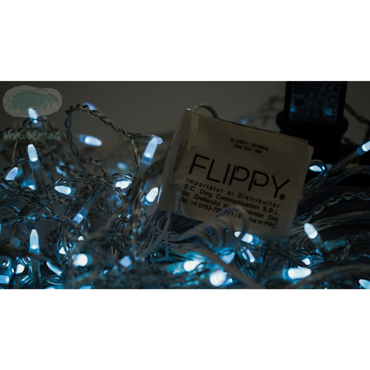 Instalatie Craciun, 215 m, Led-uri ,Franjuri, Alb rece, Flash, Alimentator, Interconectabila, Fir Transparent Cauciucat, 220v, Vivimall - vivimall.ro