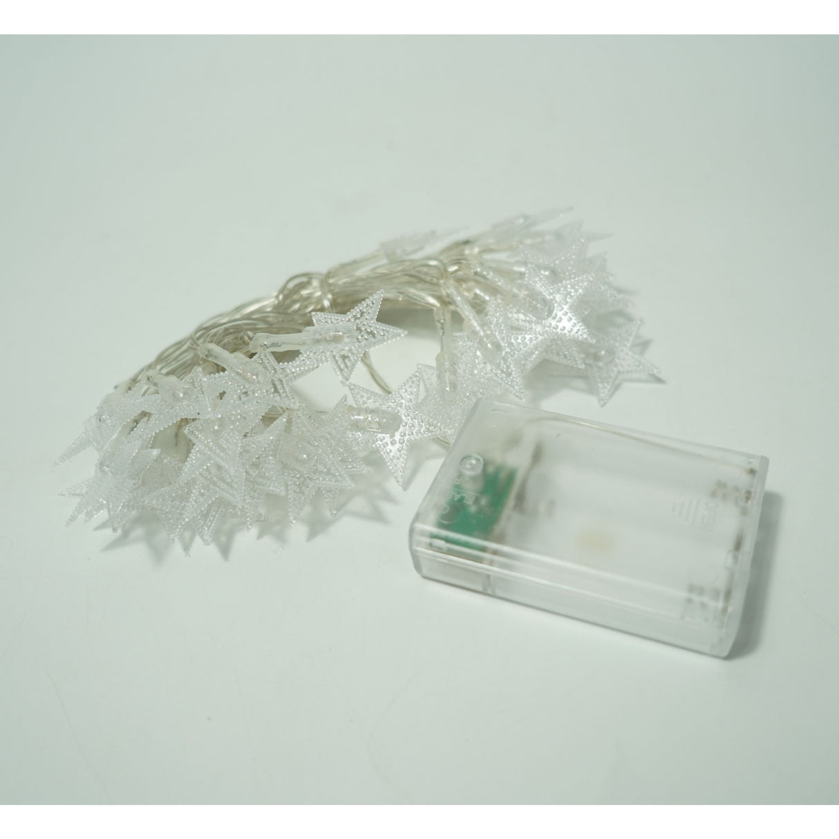 Instalatie Craciun, 3 M,20 de LED-uri, alb-cald, model cu stelute, liniara, cu baterie, interior/exterior, Flippy - vivimall.ro