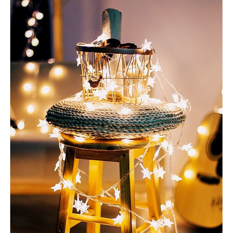 Instalatie Craciun, 3 Metri,20 Led-Uri Cu Ornament Tip Stea, Usb Lung, Fir Cupru, Liniar, Interior/Exterior