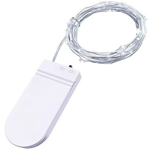 Instalatie Craciun, 3 metri, 30 LED-uri, Alb Rece, cu baterii, fir cupru, liniar, interior/exterior, Vivimall - vivimall.ro