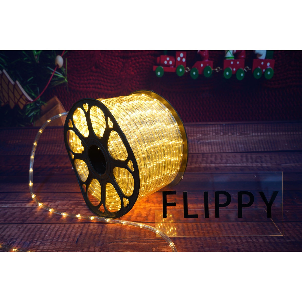 Instalatie Craciun, 30 m, 720 Led-uri ,Furtun Luminos, Alb cald, 8 jocuri de lumini, Transformator, Sectionabila, 220 V, Vivimall - vivimall.ro