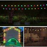 Instalatie Craciun, 5 metri, 15 Becuri LED rotunde, pentru exterior cu incarcare la sursa de curent si telecomanda cu 8 functii, Vivimall - vivimall.ro