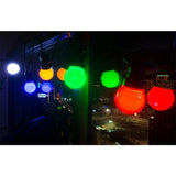 Коледна инсталация, 5 метра, 15 кръгли LED крушки, за външна употреба със зареждане от източник на захранване и дистанционно управление с 8 функции