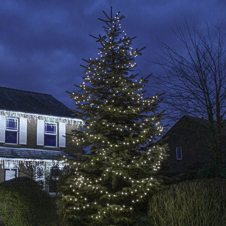 Instalatie Craciun, 35 m, 350 Led-uri ,Liniara, Alb rece, 8 jocuri de lumini, Transformator, Interconectabila, Prelungitor 3 m inclus, Fir Transparent, Vivimall - vivimall.ro