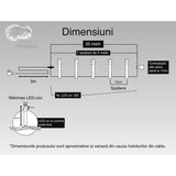 Instalatie Craciun, 35 m, 350 Led-uri ,Liniara, Rosu/Albastru/Rosu/Verde, Flash, Transformator cu telecomanda, Interconectabila, Prelungitor 3 m inclus, Fir Verde, Flippy - vivimall.ro