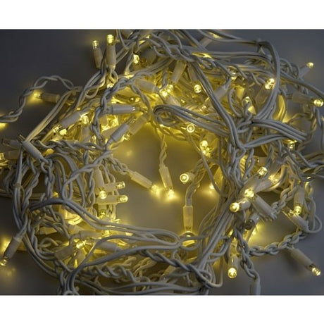 Instalatie Craciun, 35 m, Led-uri ,Franjuri, Alb cald, Flash, Alimentator, Interconectabila, Fir Alb Cauciucat, 220v, Vivimall - vivimall.ro