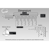 Instalatie Craciun, 40 M, 1144 Led-Uri,Franjuri, Alb Cald, Flash, Transformator, Interconectabila, Prelungitor 5 M Inclus, Fir