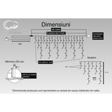 Instalatie Craciun, 40 M, 1144 Led-Uri,Franjuri, Albastru, Flash, Transformator, Interconectabila, Prelungitor 3 M Inclus, Fir