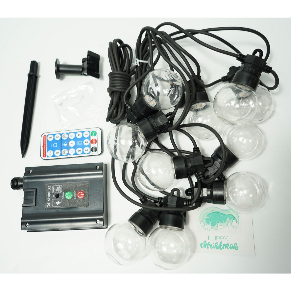 Instalatie Craciun, 5 M, 10 de LED-uri, alb-rece, model cu bulb, liniara, solara, interior/exterior, Vivimall - vivimall.ro