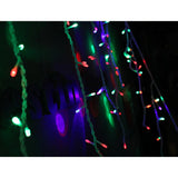 Instalatie Craciun, 5 m, 143 Led-uri ,Franjuri, Rosu / Verde/ Albastru, Flash, Transformator, Interconectabila, Prelungitor 3 m inclus, Fir Negru, Flippy - vivimall.ro