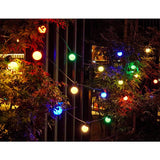 Instalatie Craciun, 5 metri, 10 Becuri LED rotunde, pentru exterior cu incarcare la sursa de curent, Vivimall - vivimall.ro