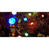 Instalatie Craciun, 5 metri, 10 Becuri LED rotunde, pentru exterior cu incarcare la sursa de curent, Vivimall - vivimall.ro