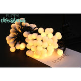 Instalatie Craciun, 5 metri, 20 de LED-uri cu ornament tip Bulb, 8 jocuri de lumini alb cald, cu energie solara, liniar, interior/exterior, Vivimall - vivimall.ro