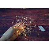 Instalatie Craciun, 5 metri, 50 LED-uri, alb cald, cu baterii, fir cupru, liniar, interior/exterior, Flippy - vivimall.ro