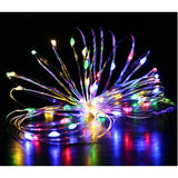 Instalatie Craciun, 5 metri, 50 LED-uri, Multicolor, cu baterii CR 2032 incluse, fir cupru, liniar, interior/exterior, Vivimall - vivimall.ro