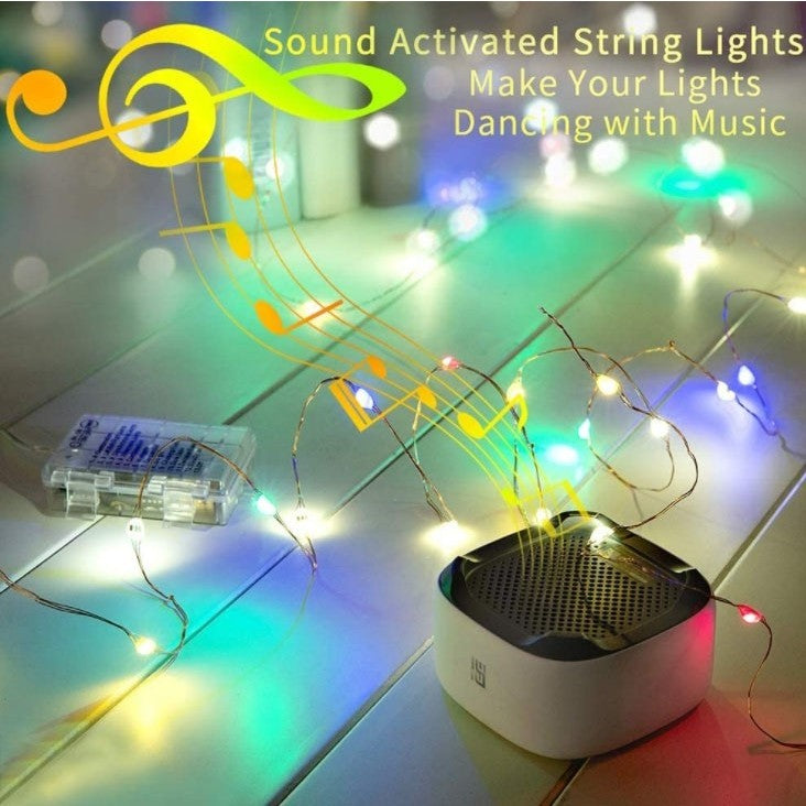 Instalatie Craciun, 5 metri, 50 LED-uri, multicolor RGB, sincronizare muzica, telecomanda 12 de functii, USB, fir cupru, liniar, interior/exterior, Vivimall - vivimall.ro