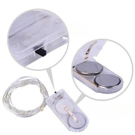 Instalatie Craciun, 5 metri, 50 LED-uri, Rosu, cu baterii, fir cupru, liniar, interior/exterior, Flippy - vivimall.ro