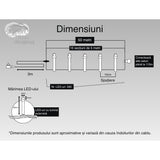 Instalatie Craciun, 50 M, 500 Led-Uri,Liniara, Albastru, 8 Jocuri De Lumini, Transformator, Interconectabila, Prelungitor 3 M Inclus, Fir